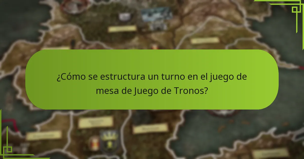 ¿Cómo se estructura un turno en el juego de mesa de Juego de Tronos?